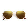 SOJOS Square Polarized Sunglasses for Women Men Small Hexagonal Polygon Shades SJ1072 - color: Gold Mirrored