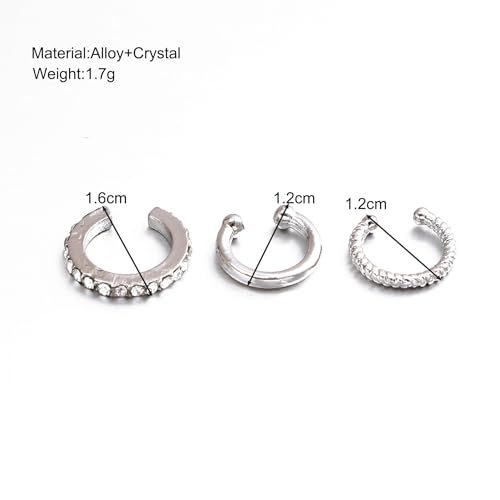 4 Pair Ear Cuffs Non Piercing - 14K Gold Plated Ear Cuff Earrings for Women Cubic Zirconia Clip on Cartilage Conch Earrings for Non Pierced Ears Adjustable Fake Earrings Set for Women