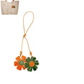 Handmade Genuine Leather Flower Bag Charm-Boho Accessories Leather Flowers Key Chain Purse Pendant Charms - color: C
