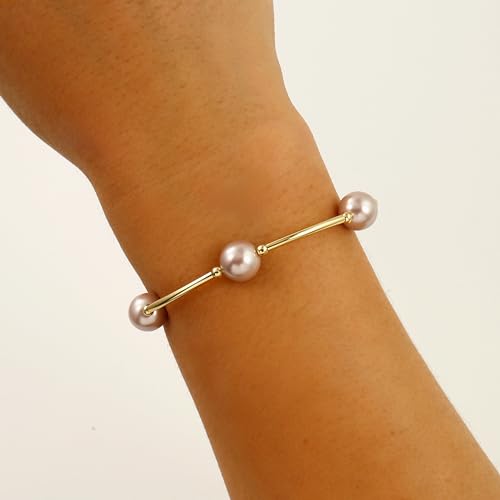 Elegance 11 designs 10mm Crystal White Pearl Blessing Bracelet - style: Style-Pink