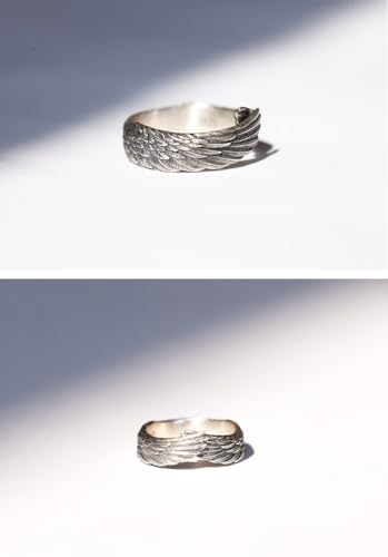 Retro Angel Wing Ring Adjustable Feather Silver Gold Antique Jewelry for Women Men Dainty Wrap Open Thumb Rings for Women Open Punk Birthday Gift Friendship - style: Angel Wing Protection Ring