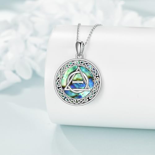 Celtic Jewelry Necklace Gifts Sterling Silver Good Luck Irish Vintage Triquetra Trinity Celtics Love Knot Pendant Necklace Christmas Gifts for Women Mother - style: Celtic necklace-Therian Necklace
