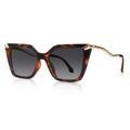 DrRelax Big Square Sunglasses Womens Retro Polarized Sun Glasses with Metal UV 400 Protection - color: Tortoise/ Gradient Grey