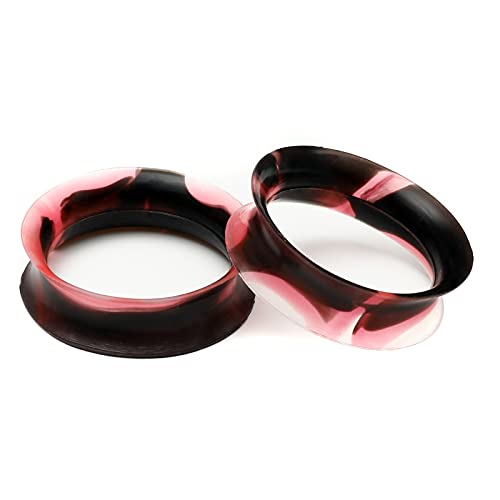 WBRWP 20/28pcs Ear Stretching kit Set: Hollow Hard/Soft Silicone Plugs and Tunnels Ear Expander Gauges Stretcher Body Piercing Jewelry - style: 28pcs Thin/Mixed Black&Red&Transparency