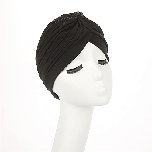 beauty YFJH Women's Cotton Turban Head Wrap Cancer Chemo Beanies Cap Headwear Cap Bonnet Hair Loss Hat - color: Bean Green Black