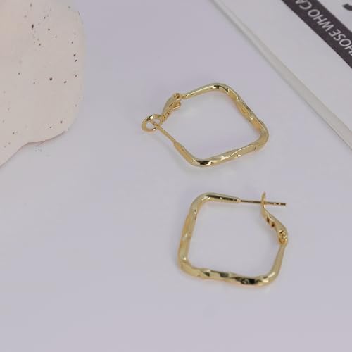 ToHeart Gold Hoop Earrings for Women Twist Hoop Earrings Gold Plated - style: Hoop Earrings K