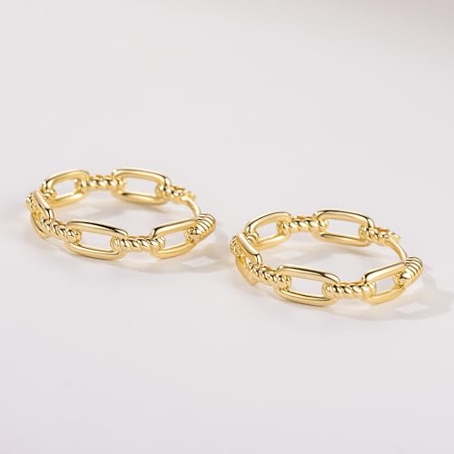 Gold Hoop Earrings 14K Gold Hoop Earrings for Women Gold Earrings for Womens Hoops Hollow Design Hypoallergenic Lightweight Hoops Earring for Women 22/25mm - size: 25 MM