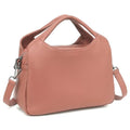 KOGTLA Medium Genuine Leather Purses for Women with Detachable Satchel Strap, Ladies Soft Handbags, Tote Hobo Bags - color: Pink