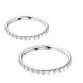 2Pcs Nose Ring Hoop Set: 14G 16G 18G 20G 316L Surgical Steel Septum Rings Hypoallergenic Body Jewelry 6/7/8/9/10/12MM Cartilage Earrings for Women Men - color: Silver-2pcs cz rings