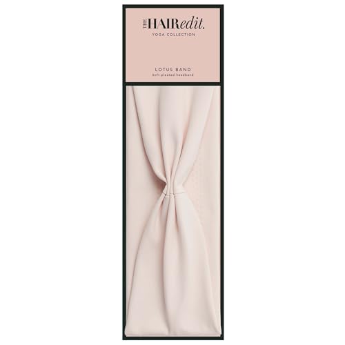 The Hair Edit Lotus Band Soft Pleated Headband, Headbands for Women, Hair Accessories, Non Slip Head Bands for Yoga & Working Out, Everyday Hair Accessory, Fashion Accessories for Women & Girls-Cream - color: Cream