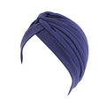 beauty YFJH Women's Cotton Turban Head Wrap Cancer Chemo Beanies Cap Headwear Cap Bonnet Hair Loss Hat - color: Navy