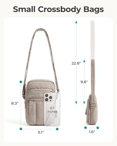 BAGSMART Crossbody Bags for Women, Mini Cell Phone Cross body Purses Travel Wallet with RFID Blocking Card Slots - color: Haze Green