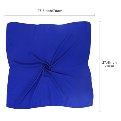 vimate Head Scarf for Women Hair 27'' Square Satin Silk Feeling Bnadana Neck Scarf Handbag Accessories Etc - color: C55#. Royal Blue