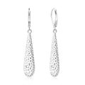 Silver Long Teardrop Dangle Earrings for Women, 14K Gold Plated Hypoallergenic Drop Leverback Earrings, Trendy Long Teardrop Dangle Earings for Jewelry Gifts - color: C-Silver