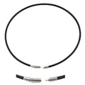 Leporem Minimalist 3mm (0.12") Genuine Black Leather Cord Necklace Pendant Holder Hypoallergenic Stainless Steel Push-Lock Clasp Wrap Bracelet
