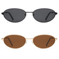 Appassal Retro Oval Sunglasses for Women Mens with Spring Hinge Sunnies AP3696 - color: A4 Black/Grey&gold/Brown