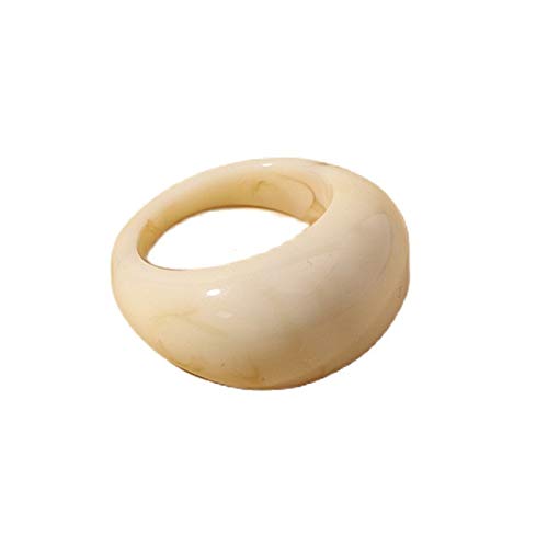 Set Resin Colorful Wide Thick Dome Knuckle Finger Stackable Joint Ring Retro Acrylic Transparent Vintage Jewelry Party Elegant Handmade Gift Diameter 18mm Stylish Bold - color: 4pcs