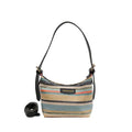 Women's Woven Beach Shoulder Handbag Colorful Straw Tote Bag Summer Vacation Crossbody Bag - color: 9706black
