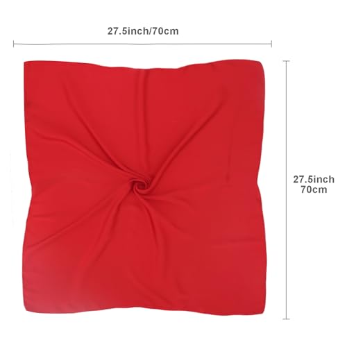 vimate Head Scarf for Women Hair 27'' Square Satin Silk Feeling Bnadana Neck Scarf Handbag Accessories Etc - color: C42#. Red