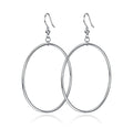 POPLYKE Sterling Silver/Rose Gold/Gold Plated Large Hoop Earrings Circle Dangle Drop Earrings for Women 40 50 60 70 80mm - color: silver hoop, size: 80mm