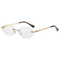 Retro Oval Sunglasses Rimless Small Round Glasses Frameless UV400 Men Women Fashion Shades - color: Clear