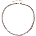 Simple Choker Necklace for Women Real Stone and Crystals Necklaces 4mm Beaded Choker Jewelry Meditation Gift for Women (16"+2") - style: Moonstone