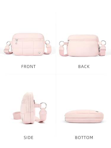 WESTBRONCO Small Crossbody Bags for Women Nylon with Adjustable Strap, Zipper Crossbody Purse, 1L Shoulder Bag for Travel - color: Pink-new