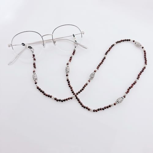 Damanse Beaded Glasses Chain,Eyeglass & Sunglass Strap For Women Stylish - color: Rosewood