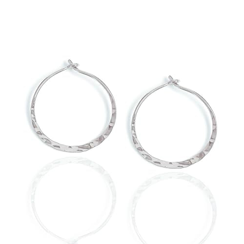 Hoop Earrings for Women, 14K Rose Gold FIlled, 20mm, Hammered Texture, Hoop Earrings Hypoallergenic Sensitive Ears, Hoop Earrings Set, Rose Gold Earrings Nickel Free - size: 20mm