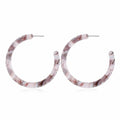 Boho Acrylic Hoop Earrings Bohemian Statement Colorful Acetate Lucite Tortoise Shell Resin Geometric Big Lightweight C Open Hoops Earrings for Women Prom Party Holiday Fashion Jewerly Gifts - color: Grey