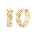 MYEARS Women Earrings Gold Huggie Hoop 14K Small Simple Hypoallergenic Everyday Jewelry - style: Concave Twisted