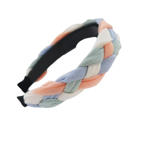 Braided Headband for Women-Vintage Fabric High Crown Headband with Non-Slip Teeth, Cute Boho Knotted Hair Band for Women & Teens (21-Blue Decor, One Size) - color: 21-Blue Decor