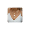 Layered Gold Flower Shell Pearl Necklaces for Women Long Pearl Y-Shaped Necklace Trendy Gold Flower Shell Pendant Necklace Dainty Pearls Choker Summer Jewelry Accessories Gift - color: A1：gold