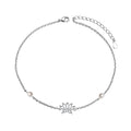 Anklets for Women S925 Sterling Silver Adjustable Beach Foot Ankle Bracelet Jewelry Gifts - style: Lotus