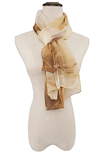 YOUR SMILE Ladies/Women's Lightweight Floral Print/Solid Color mixture Shawl Scarf For Spring Summer season - color: Khaki Flower