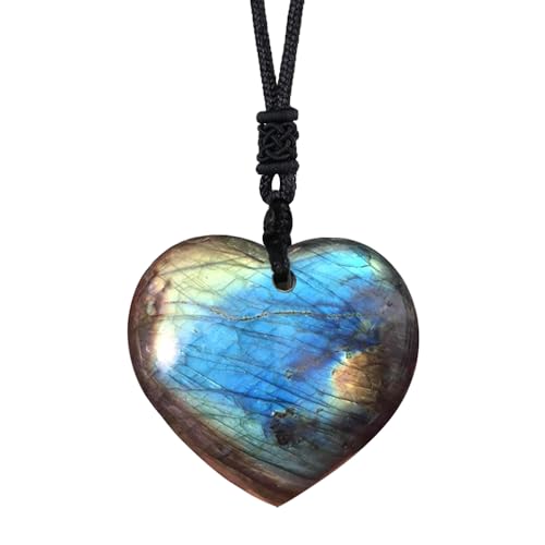 Obsidian Tree of Life Necklaces Orgonite Healing Crystal Stone Pendant Necklace for Spiritual Healing and Meditation Energy Talisman Sacred for Men Women - color: Heart-Shaped