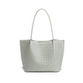 Women's Luxury Handmade Woven Tote Bag, Beach Bag Set, Elegant Age Reducing Travel Commuter Bag Set - color: 8# Light Grey