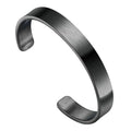 Xusamss Open Cuff Bracelet for Men Stainless Steel Wide Flat Bangle, Simple Mens Jewelry, Polished Steel Bracelet Band for Men, Wide Cuff Bracelet - color: Black