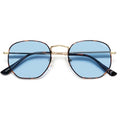 SOJOS Square Polarized Sunglasses for Women Men Small Hexagonal Polygon Shades SJ1072 - color: Light Blue