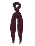 Humble Hilo Womens Woven Bohemian Style Gauze Scarf,Shawl, Head Wrap Fringed Edge Lightweight, Long Folds Small - color: Eggplant