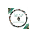 Natural Gemstone Beads Bracelets Healing Crystal Stone Beaded Bracelet for Women Men Handmade Spiritual Jewelry Gifts - color: India Agate, size: Round Beads