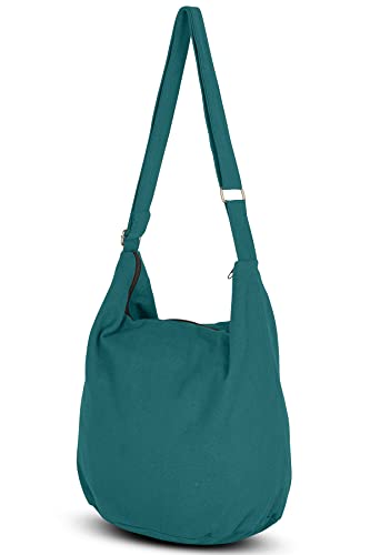 Your Cozy Hobo Sling Bags For Women Crossbody Bag Thai Top Handmade Shoulder Bag with Adjustable Strap - color: Pine Green