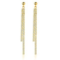 SLUYNZ 925 Sterling Silver Simulated Diamond Drop Earrings Linear Dangle Earrings for Women Teens Eelgant Wedding Bridal Prom Earrings Dainty CZ Long Dangling Earrings Tassel 4.5 cm/7.5 cm - color: B-Yellow-6.3cm