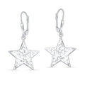 LeCalla 925 Sterling Silver Drop & Dangle Earrings for Women | Handmade Hammered Textured Drop Dangle Earring Jewelry | Women's Hammered Earrings Jewelry for Gift Mom Wife - color: Wishing Star