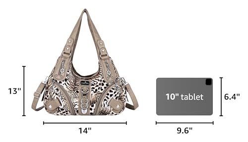 Angelkiss Hobo Purses and handbags for Women Satchel Handbag Women Purses Large Daily Shoulder Bags | Purses - color: Brown/Beige