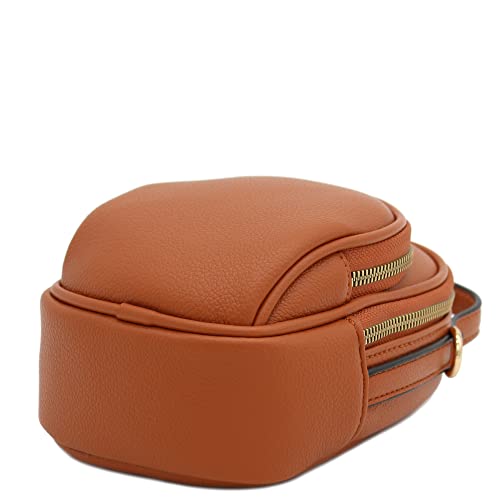 FashionPuzzle Two Compartment Mini Crossbody Bag | Two Compartment - color: Tan