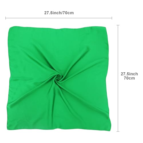vimate Head Scarf for Women Hair 27'' Square Satin Silk Feeling Bnadana Neck Scarf Handbag Accessories Etc - color: C56#. Green