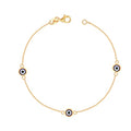 LeCalla 925 Sterling Silver Bracelets for Women | Women’s Link Bracelets | Italian Bead Ball Chain Bracelet | Mother's Day Birthday Anniversary Fashion Jewelry Gift for Women - color: Evil Eye Station Bead