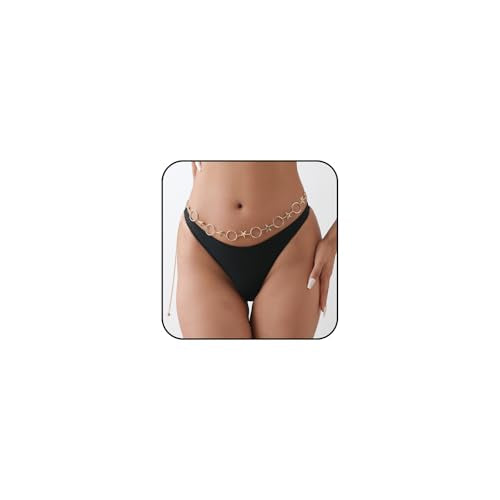 Gold Star Waist Chain Belt for Women Boho Sun Starfish Bikini Jewelry Festival Rave Outfits Waterproof Belly Body Chain - style: Starfish and Circle