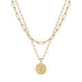 Yoosteel Layered Initial Necklaces for Women Trendy - 14K Gold-Plated Dainty Layering Paperclip Chain Coin Initial Necklace Jewelry Gifts for Women Mom Wife Teen Girls - color: Gold, style: I